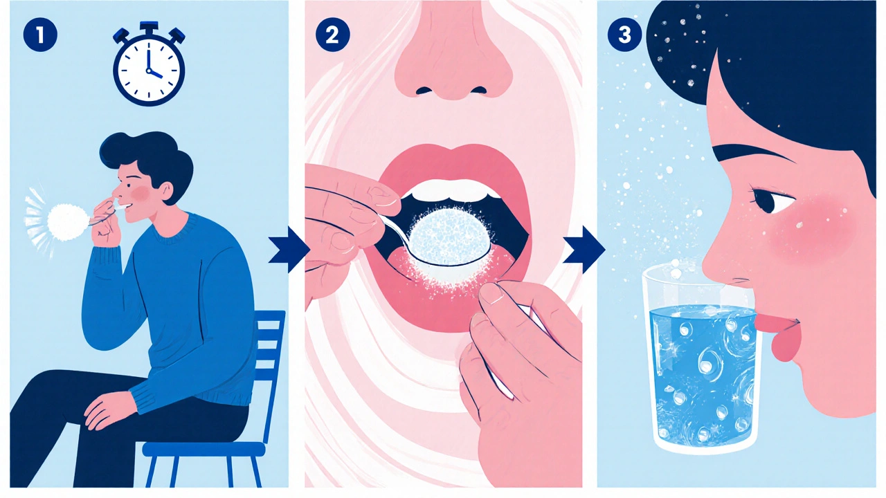 Three panels show breath‑hold, sugar swallow, and cold‑water tricks for hiccups.