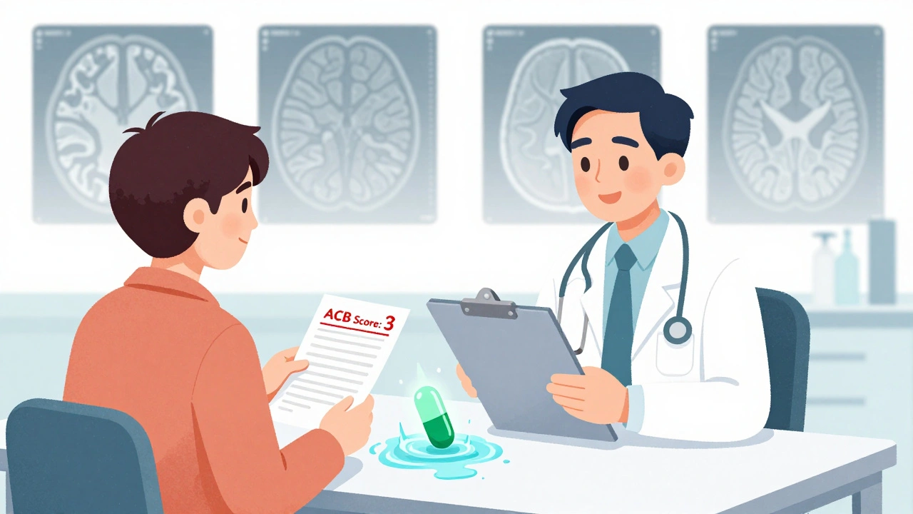 A doctor and patient review medications that are melting away, with a healthier alternative rising.