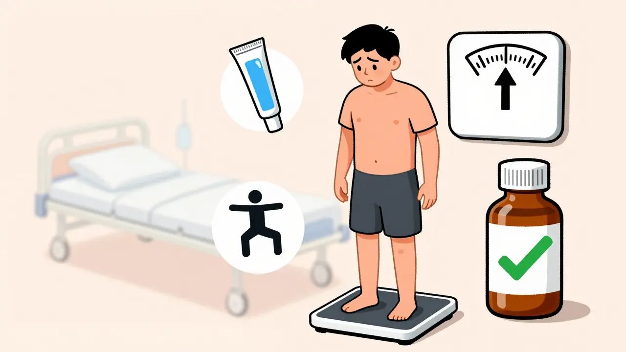 Patient monitoring weight with safer pain alternatives
